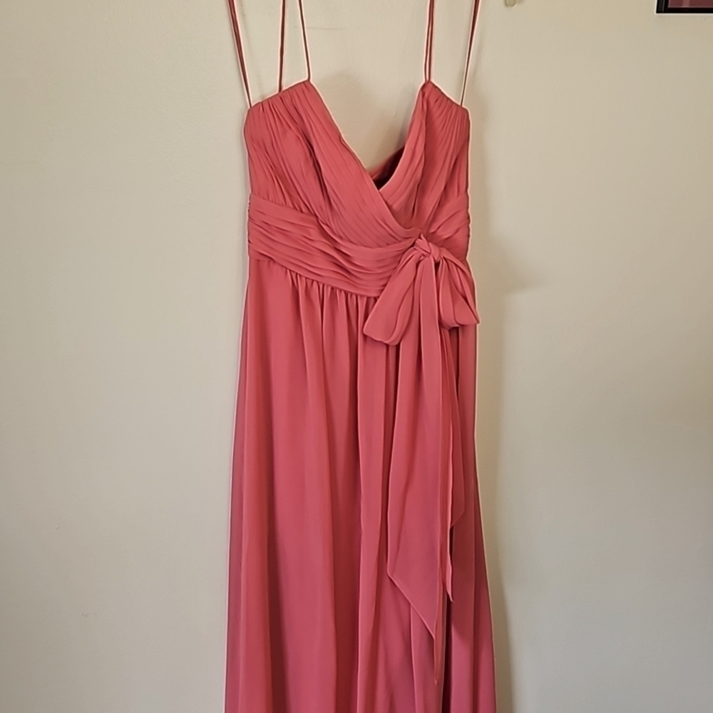Lauren Ralph Lauren Pink Coral Halter V Neck Dress Size 8